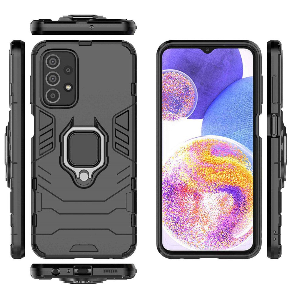 Ring Kickstand-mobilskal för Samsung Galaxy A23 4G / 5G (Global version), mjukt TPU + hårt PC-skyddande fallskydd