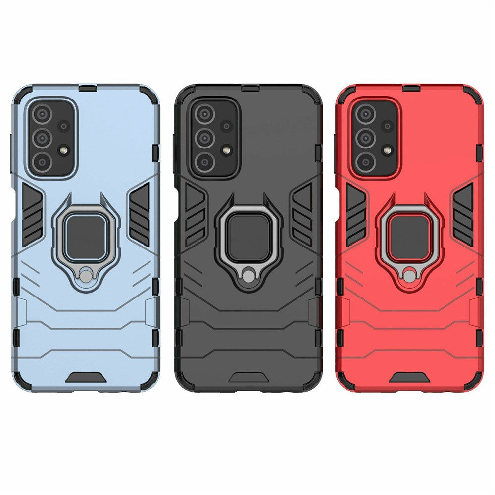 Ring Kickstand Telefoncover til Samsung Galaxy A23 4G / 5G (Global Version), Blød TPU + Hård PC Anti-fald Beskyttelsescover