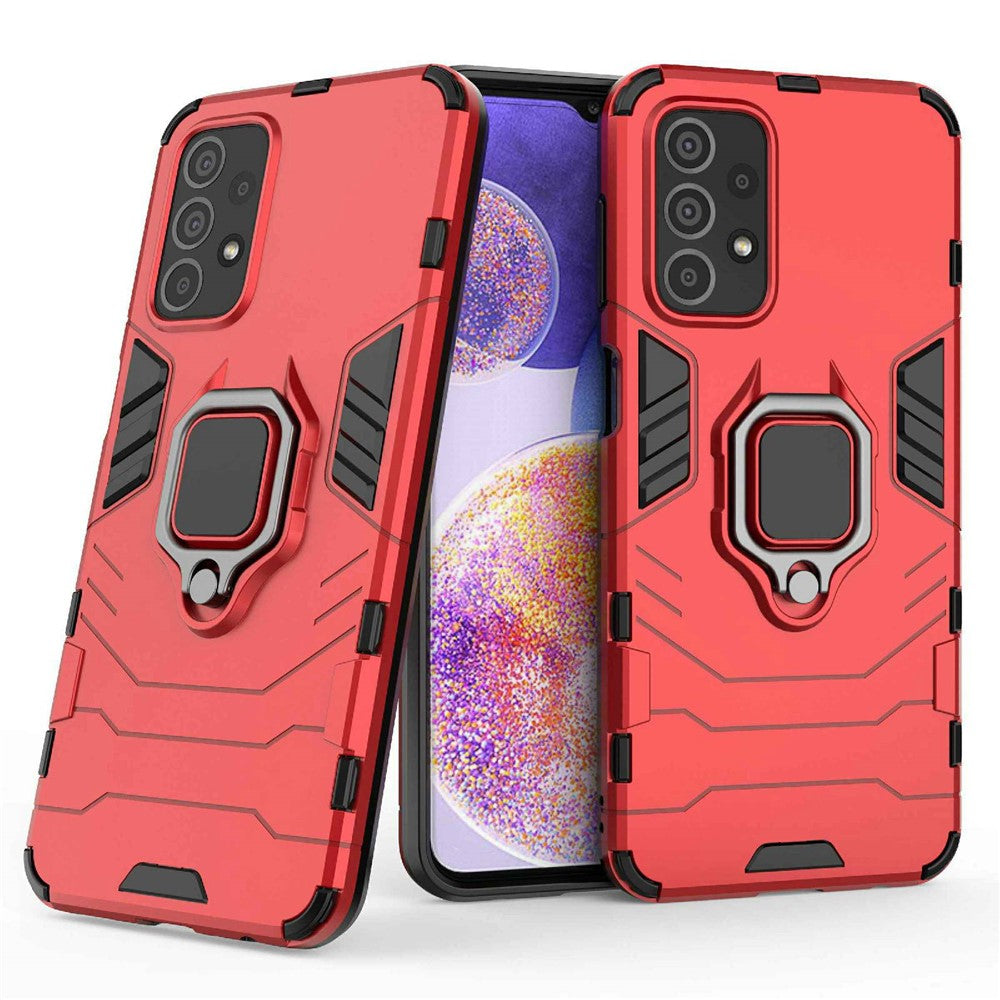 Ring Kickstand Telefoncover til Samsung Galaxy A23 4G / 5G (Global Version), Blød TPU + Hård PC Anti-fald Beskyttelsescover