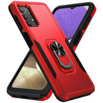 For Samsung Galaxy A32 4G (EU Version) Defender Series Anti-fall PC + TPU Hybrid Phone Cover Rotary Ring Kickstand Cellphone Case