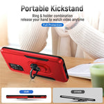 For Samsung Galaxy A32 4G (EU Version) Defender Series Anti-fall PC + TPU Hybrid Phone Cover Rotary Ring Kickstand Cellphone Case