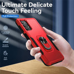 For Samsung Galaxy A32 4G (EU Version) Defender Series Anti-fall PC + TPU Hybrid Phone Cover Rotary Ring Kickstand Cellphone Case