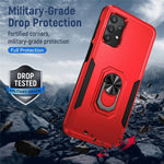 For Samsung Galaxy A32 4G (EU Version) Defender Series Anti-fall PC + TPU Hybrid Phone Cover Rotary Ring Kickstand Cellphone Case