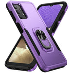 For Samsung Galaxy A32 4G (EU Version) Defender Series Anti-fall PC + TPU Hybrid Phone Cover Rotary Ring Kickstand Cellphone Case
