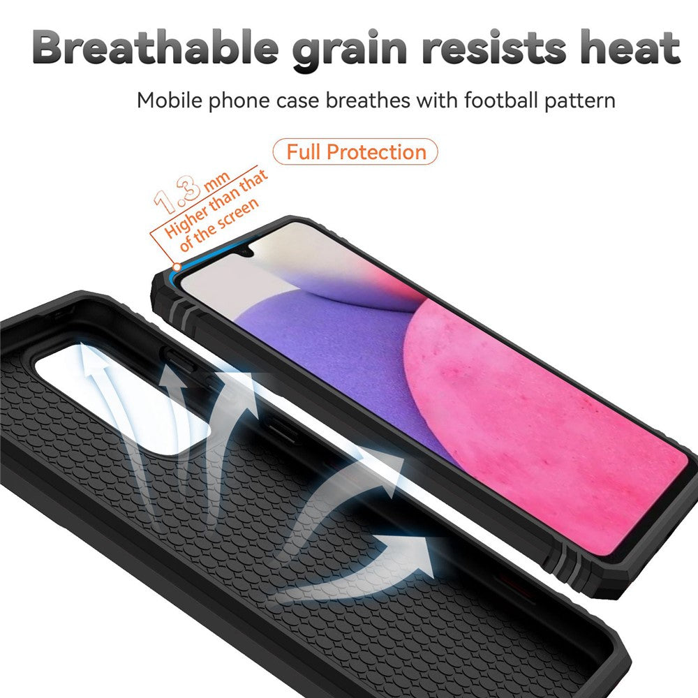 For Samsung Galaxy A33 5G Slide Camera Cover Hard PC + Soft TPU Phone Case with Ring Kickstand