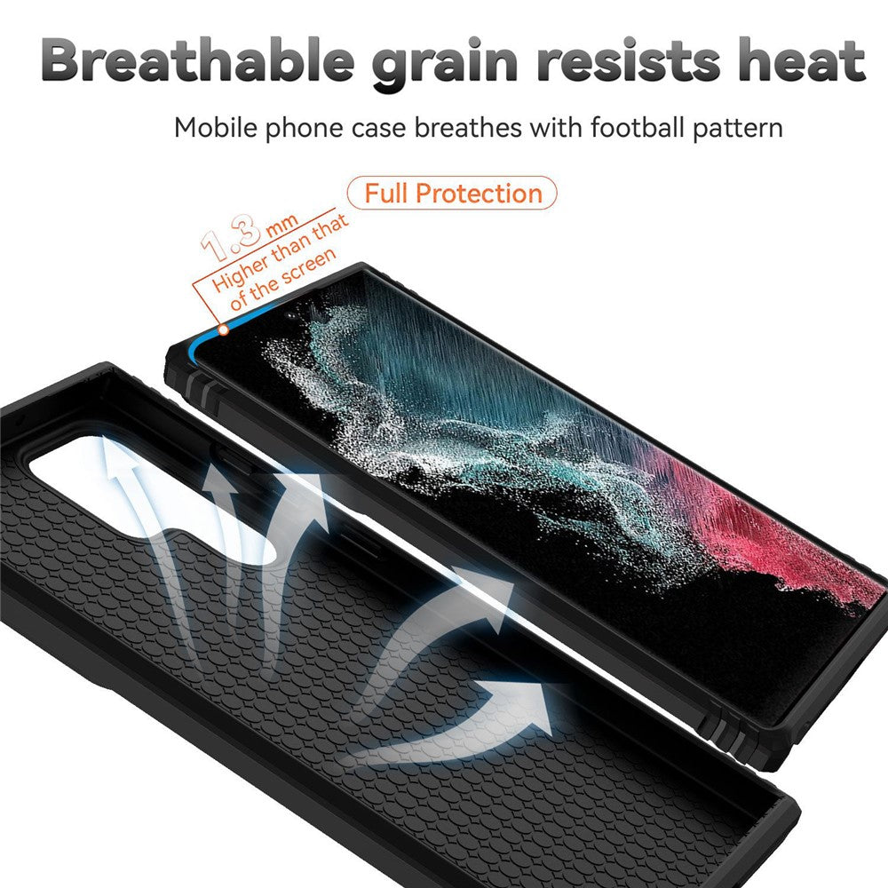Samsung Galaxy S22 Ultra 5G Ringstativ Baksida TPU+PC Hybrid mobilskal med Skjutkameraskydd