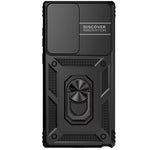 Samsung Galaxy S22 Ultra 5G Ringstativ Baksida TPU+PC Hybrid mobilskal med Skjutkameraskydd