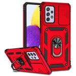For Samsung Galaxy A52 4G/5G/A52s 5G Slide Camera Protector PC + TPU Phone Case Ring Kickstand Protective Cover