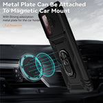 For Samsung Galaxy S20 FE 2022/S20 FE 4G/FE 5G/S20 Lite Slide Camera Protector PC + TPU Case Drop-resistant Kickstand Phone Shell