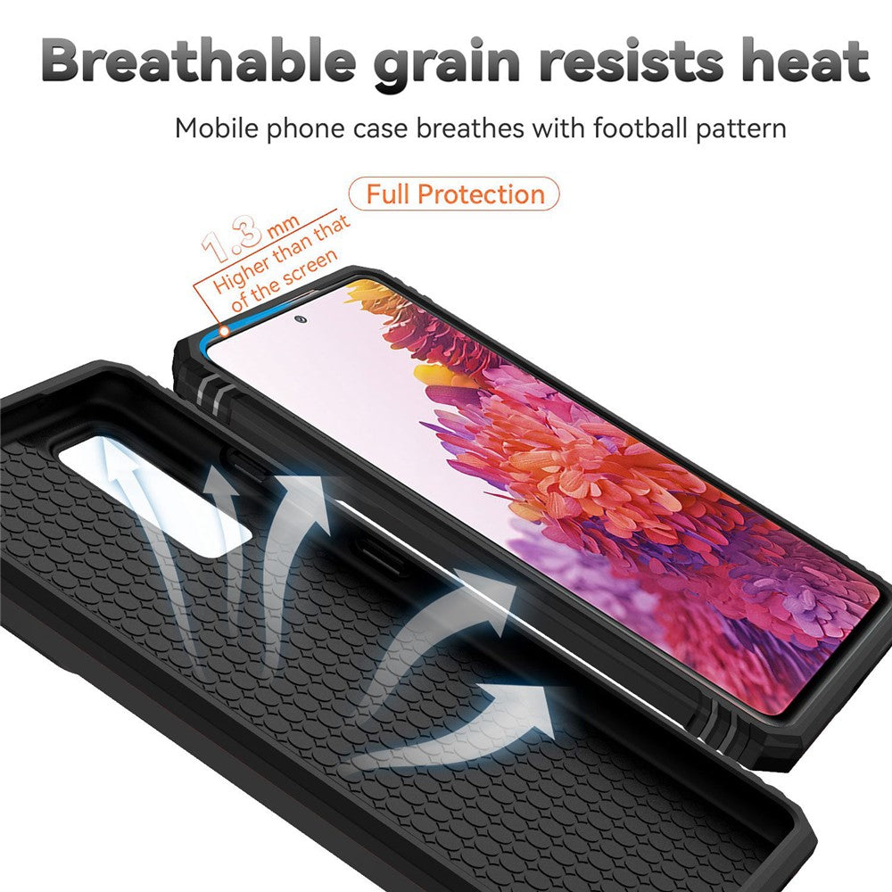 For Samsung Galaxy S20 FE 2022/S20 FE 4G/FE 5G/S20 Lite Slide Camera Protector PC + TPU Case Drop-resistant Kickstand Phone Shell