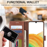 LC.IMEEKE Textured Leather Wallet Case for Samsung Galaxy A33 5G, Stand Function Magnetic Closure Shockproof Flip Folio Cover
