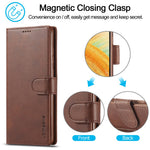 LC.IMEEKE Textured Leather Wallet Case for Samsung Galaxy A33 5G, Stand Function Magnetic Closure Shockproof Flip Folio Cover