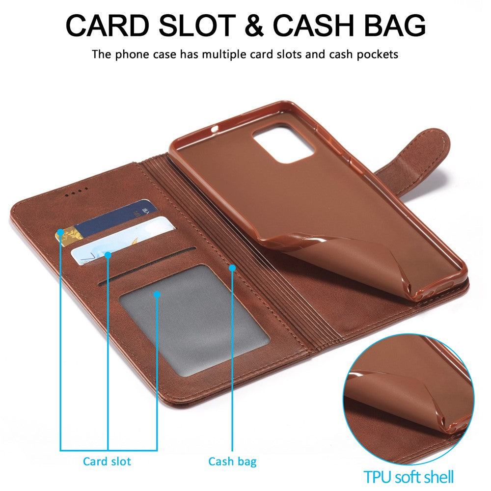 LC.IMEEKE Textured Leather Wallet Case for Samsung Galaxy A33 5G, Stand Function Magnetic Closure Shockproof Flip Folio Cover