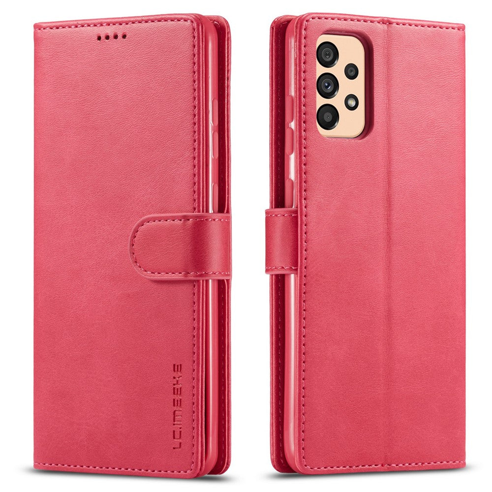 LC.IMEEKE Textured Leather Wallet Case for Samsung Galaxy A33 5G, Stand Function Magnetic Closure Shockproof Flip Folio Cover