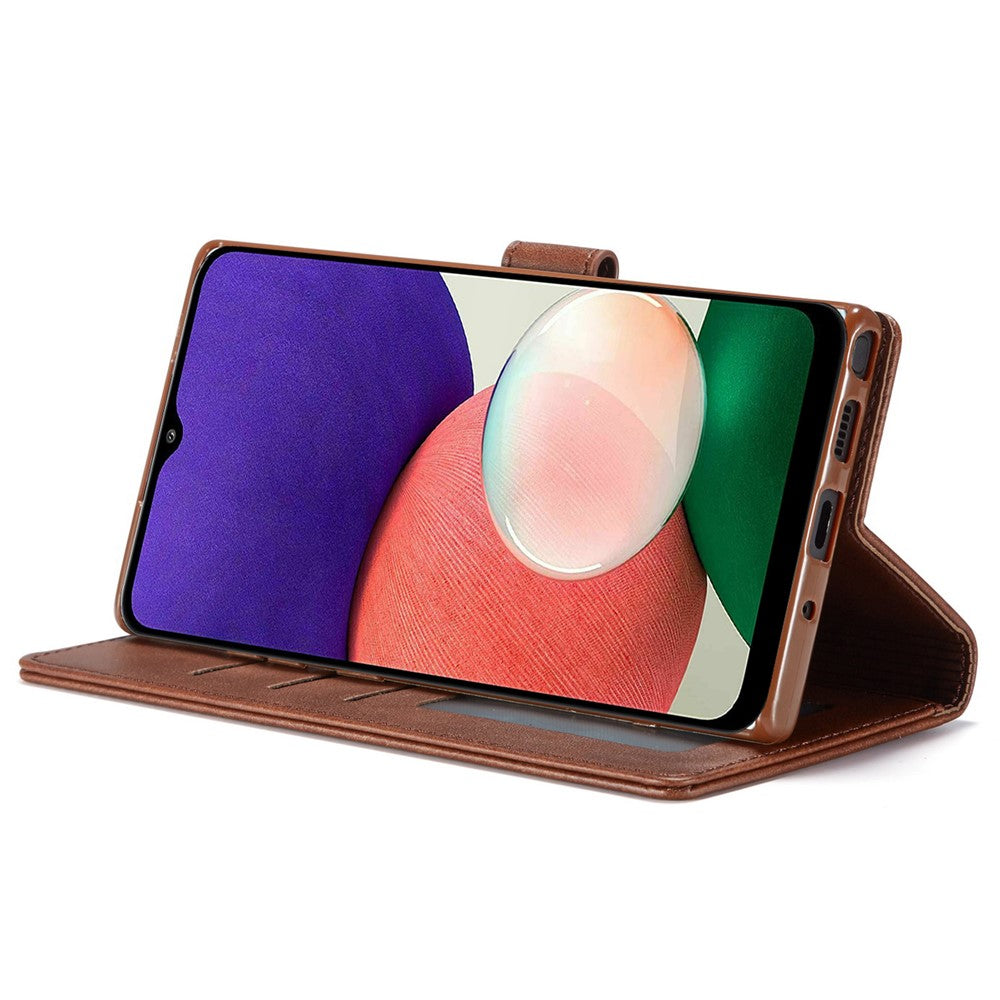 LC.IMEEKE Flipfodral för Samsung Galaxy A13 4G / A04 4G (164,4 x 76,3 x 9,1 mm), Texturerat PU-läder, stativ, stötsäkert TPU-innerskal