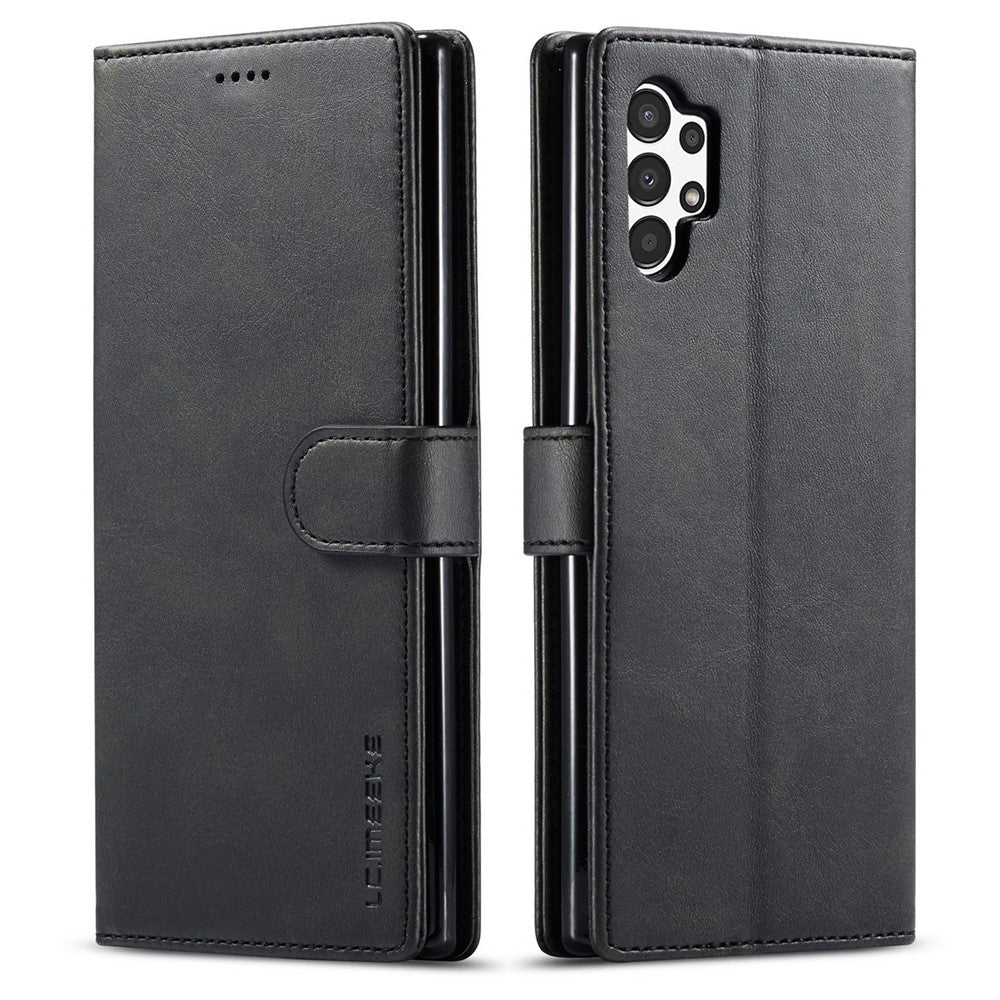 LC.IMEEKE Flipfodral för Samsung Galaxy A13 4G / A04 4G (164,4 x 76,3 x 9,1 mm), Texturerat PU-läder, stativ, stötsäkert TPU-innerskal