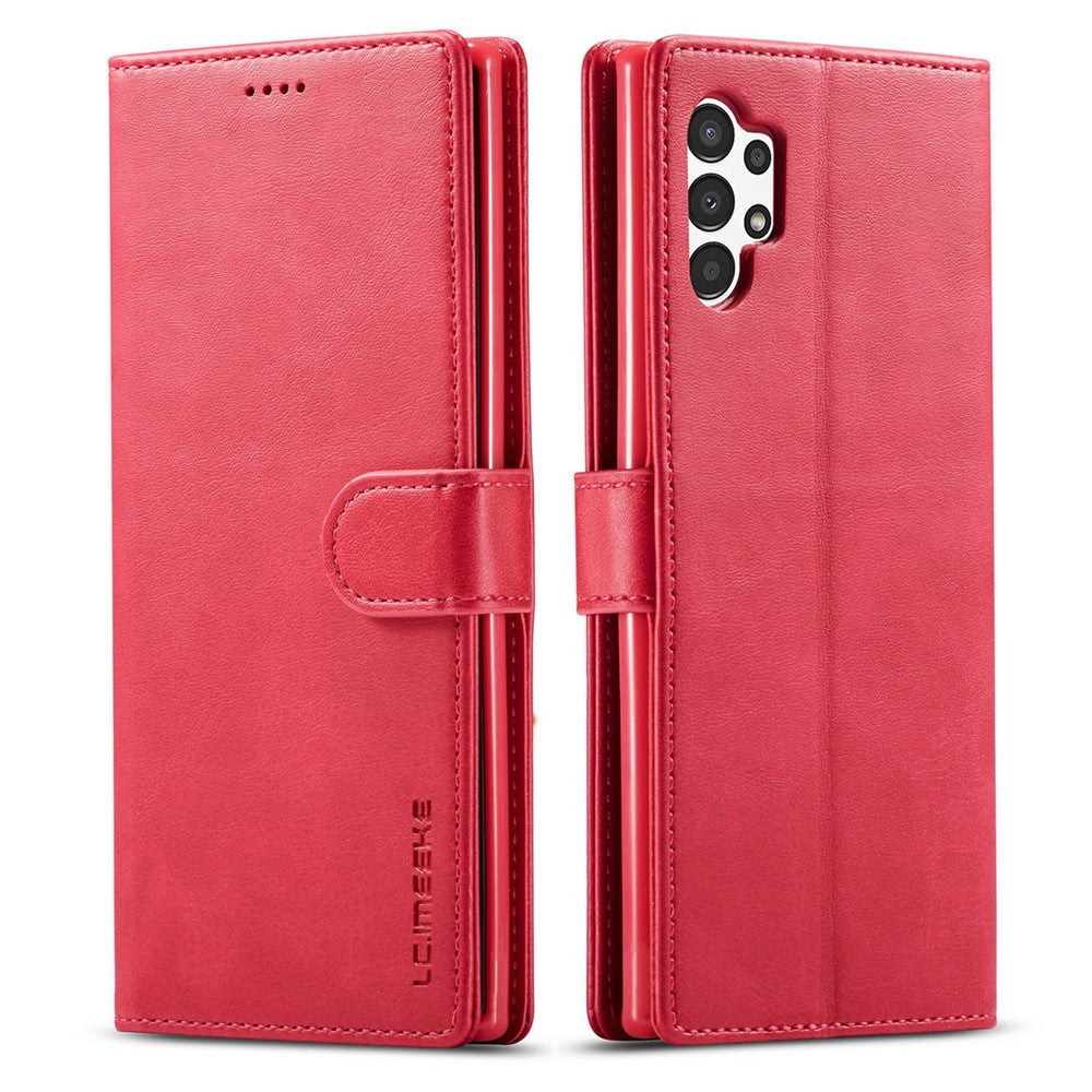 LC.IMEEKE Flipfodral för Samsung Galaxy A13 4G / A04 4G (164,4 x 76,3 x 9,1 mm), Texturerat PU-läder, stativ, stötsäkert TPU-innerskal