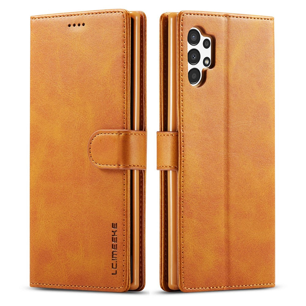 LC.IMEEKE Flipfodral för Samsung Galaxy A13 4G / A04 4G (164,4 x 76,3 x 9,1 mm), Texturerat PU-läder, stativ, stötsäkert TPU-innerskal