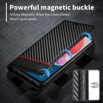 LC.IMEEKE Flip-plånboksfodral till Samsung Galaxy A13 4G / A04 4G (164,4 x 76,3 x 9,1 mm), PU-läder, kolfiberstruktur, stativ, magnetiskt, självabsorberande folio-skyddande mobilskal