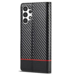 LC.IMEEKE Flip-plånboksfodral till Samsung Galaxy A13 4G / A04 4G (164,4 x 76,3 x 9,1 mm), PU-läder, kolfiberstruktur, stativ, magnetiskt, självabsorberande folio-skyddande mobilskal