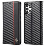 LC.IMEEKE Flip-plånboksfodral till Samsung Galaxy A13 4G / A04 4G (164,4 x 76,3 x 9,1 mm), PU-läder, kolfiberstruktur, stativ, magnetiskt, självabsorberande folio-skyddande mobilskal