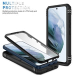 For Samsung Galaxy S22 5G Case Ring Kickstand Anti-Scratch Hard PC + TPU Bumper Shockproof Protective Cover with Sliding Camera Lens Protector
