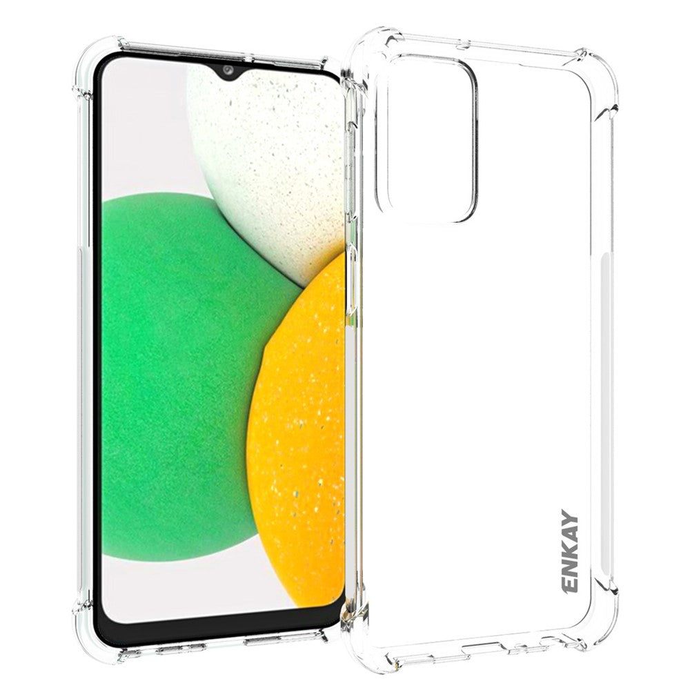 ENKAY HAT PRINCE til Samsung Galaxy A23 4G / 5G (global version), transparent skridsikkert mobilcover i blød TPU med fire forstærkede hjørner og beskyttende etui