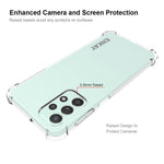 ENKAY HAT PRINCE til Samsung Galaxy A23 4G / 5G (global version), transparent skridsikkert mobilcover i blød TPU med fire forstærkede hjørner og beskyttende etui