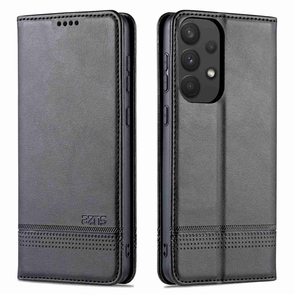 AZNS För Samsung Galaxy A73 5G Hopfällbart Stativ Texturerat Lädermobilskal Magnetiskt Självabsorberande Fallskydd med Plånbok
