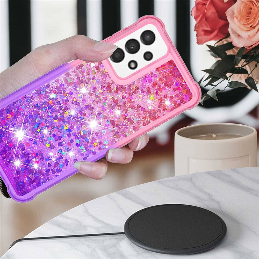 Til Samsung Galaxy A13 4G TPU-cover med gradient og quicksand-effekt til telefonens bagside