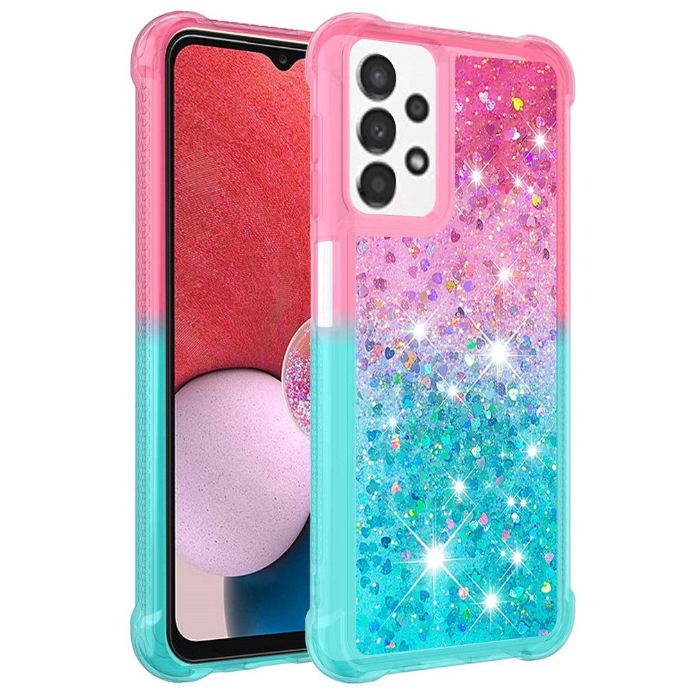 Til Samsung Galaxy A13 4G TPU-cover med gradient og quicksand-effekt til telefonens bagside
