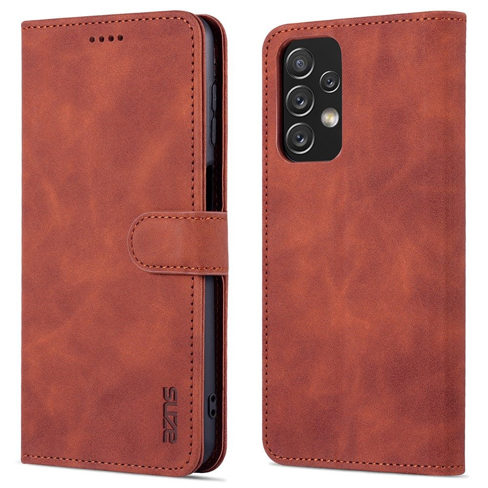 AZNS Shockproof Phone Case for Samsung Galaxy A23 4G / 5G (Global Version) PU Leather Anti-dust Folio Flip Cover Wallet Phone Case with Stand