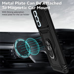 For Samsung Galaxy A23 4G / 5G (Global Version) PC + TPU Dual Layer Armor Case Slide Lens Protection Scratch-Resistant Cover with Built-in Rotate Magnetic Kickstand