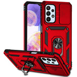 For Samsung Galaxy A23 4G / 5G (Global Version) PC + TPU Dual Layer Armor Case Slide Lens Protection Scratch-Resistant Cover with Built-in Rotate Magnetic Kickstand