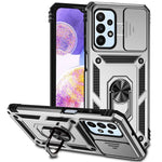 For Samsung Galaxy A23 4G / 5G (Global Version) PC + TPU Dual Layer Armor Case Slide Lens Protection Scratch-Resistant Cover with Built-in Rotate Magnetic Kickstand