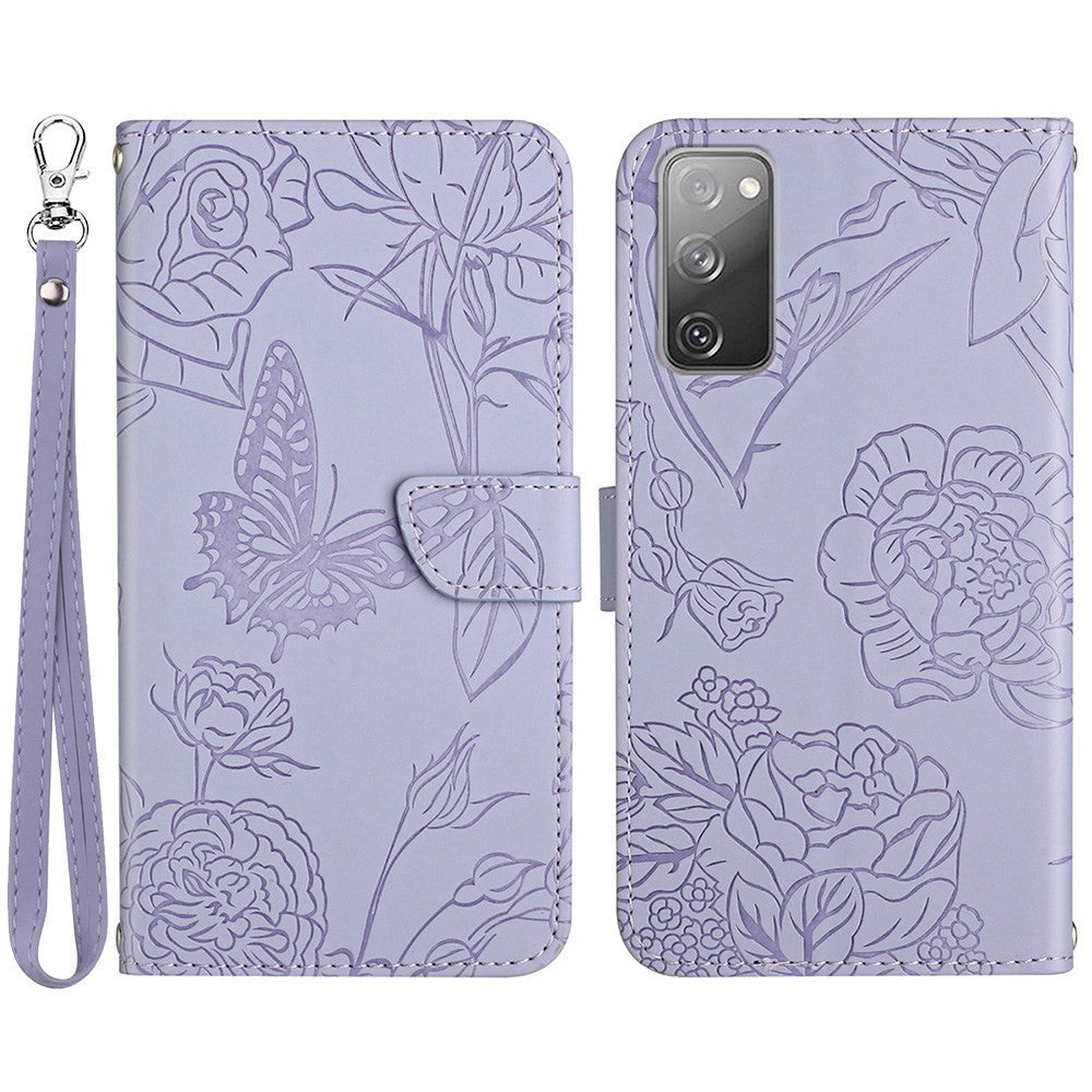 Samsung Galaxy S20 FE 2022/S20 FE/S20 Fan Edition/S20 FE 5G/S20 Fan Edition 5G Plånboksfodral med flip-fodral i PU-läder, handledsrem, stativ, hudvänlig känsla, mobilskal