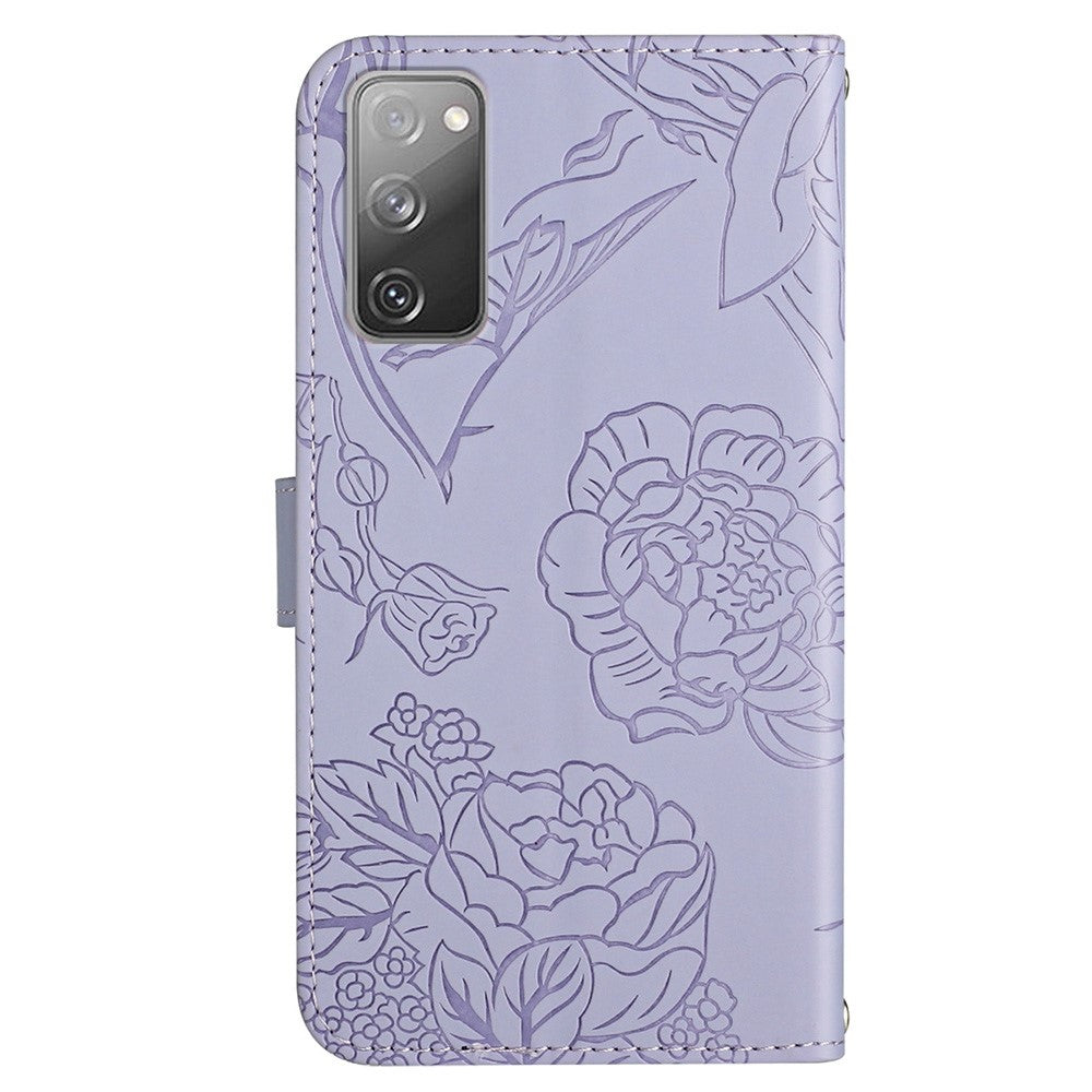 Samsung Galaxy S20 FE 2022/S20 FE/S20 Fan Edition/S20 FE 5G/S20 Fan Edition 5G Plånboksfodral med flip-fodral i PU-läder, handledsrem, stativ, hudvänlig känsla, mobilskal
