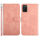 Pung Telefon Cover til Samsung Galaxy A03s (166.5mm) PU Læder Cover Sommerfugle Print Anti-fald Stand Cover med Rem