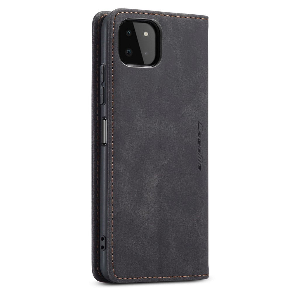 CASEME 013-serien dammtät mobilskal för Samsung Galaxy A22 5G (EU-version), självabsorberande PU-läder + TPU plånbok vikbart stativ mobilmobilskal