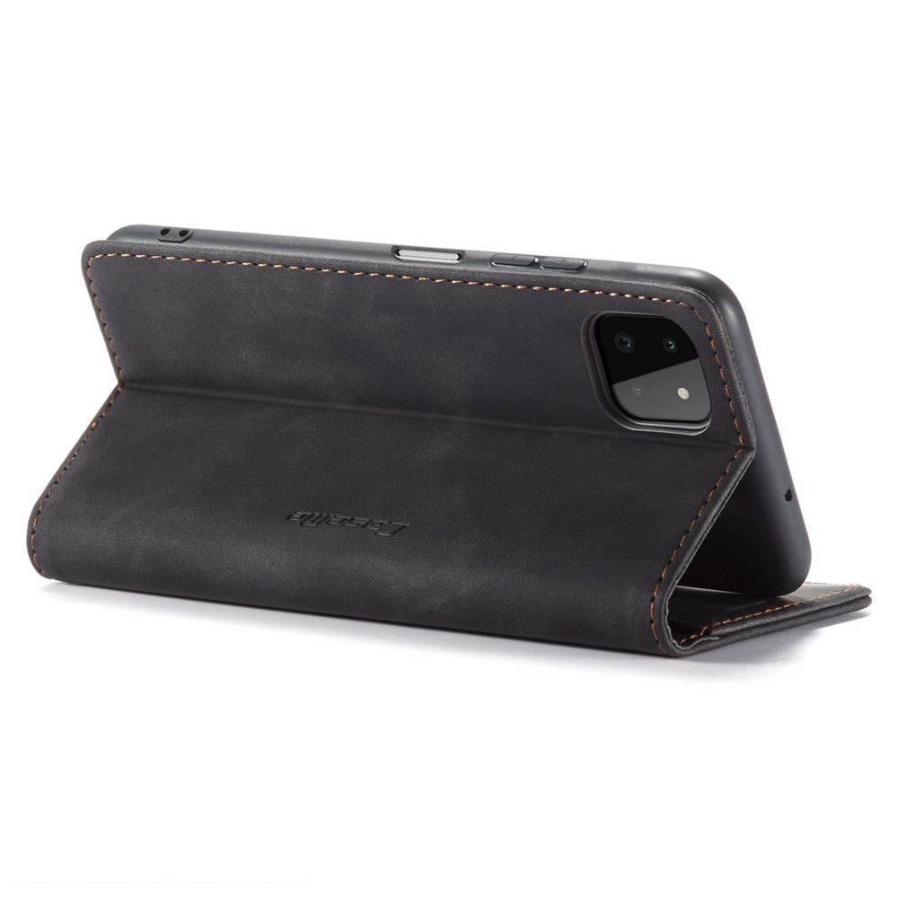 CASEME 013-serien dammtät mobilskal för Samsung Galaxy A22 5G (EU-version), självabsorberande PU-läder + TPU plånbok vikbart stativ mobilmobilskal