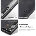 CASEME 013-serien dammtät mobilskal för Samsung Galaxy A22 5G (EU-version), självabsorberande PU-läder + TPU plånbok vikbart stativ mobilmobilskal
