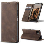CASEME 013-serien dammtät mobilskal för Samsung Galaxy A22 5G (EU-version), självabsorberande PU-läder + TPU plånbok vikbart stativ mobilmobilskal