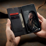 CASEME 013 Series Magnetic Smartphone Cover for Samsung Galaxy M51, PU Leather Wallet Foldable Stand Phone Case