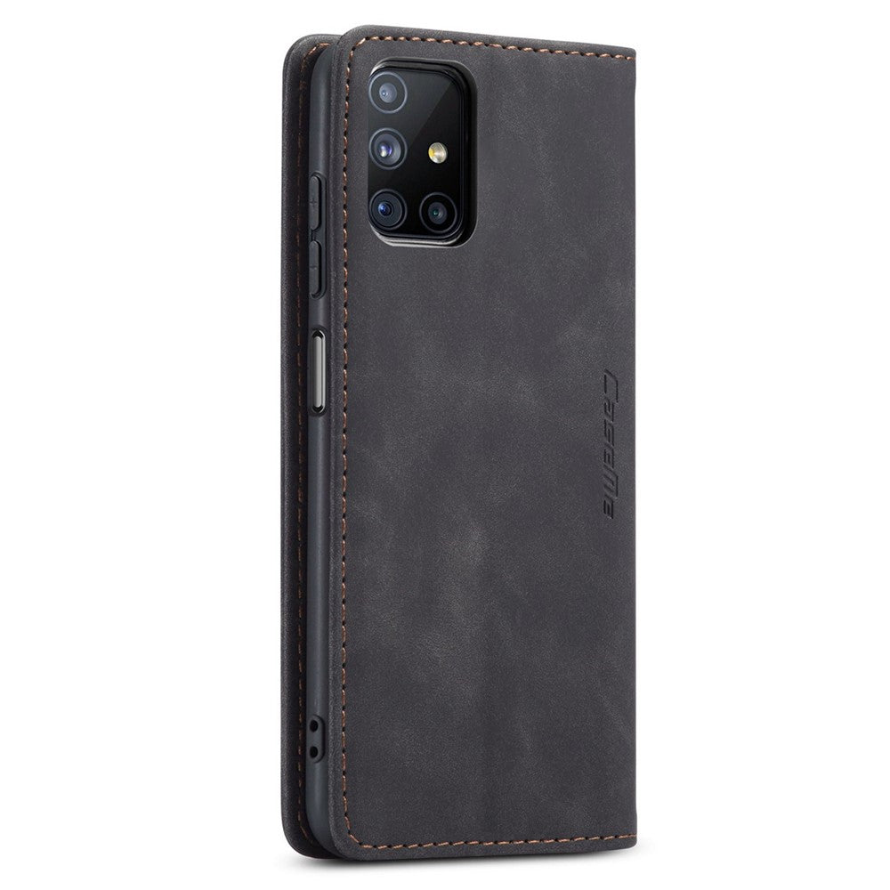 CASEME 013 Series Magnetic Smartphone Cover for Samsung Galaxy M51, PU Leather Wallet Foldable Stand Phone Case