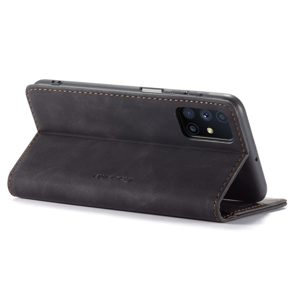 CASEME 013 Series Magnetic Smartphone Cover for Samsung Galaxy M51, PU Leather Wallet Foldable Stand Phone Case