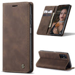 CASEME 013 Series Magnetic Smartphone Cover for Samsung Galaxy M51, PU Leather Wallet Foldable Stand Phone Case