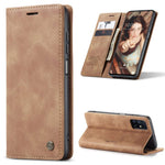 CASEME 013 Series Magnetic Smartphone Cover for Samsung Galaxy M51, PU Leather Wallet Foldable Stand Phone Case