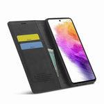 LC.IMEEKE Plånboksfodral till Samsung Galaxy A73 5G, Reptåligt, Välskyddat Stativ i PU-läder, Starkt Magnetiskt Sugkraftsfodral för mobil