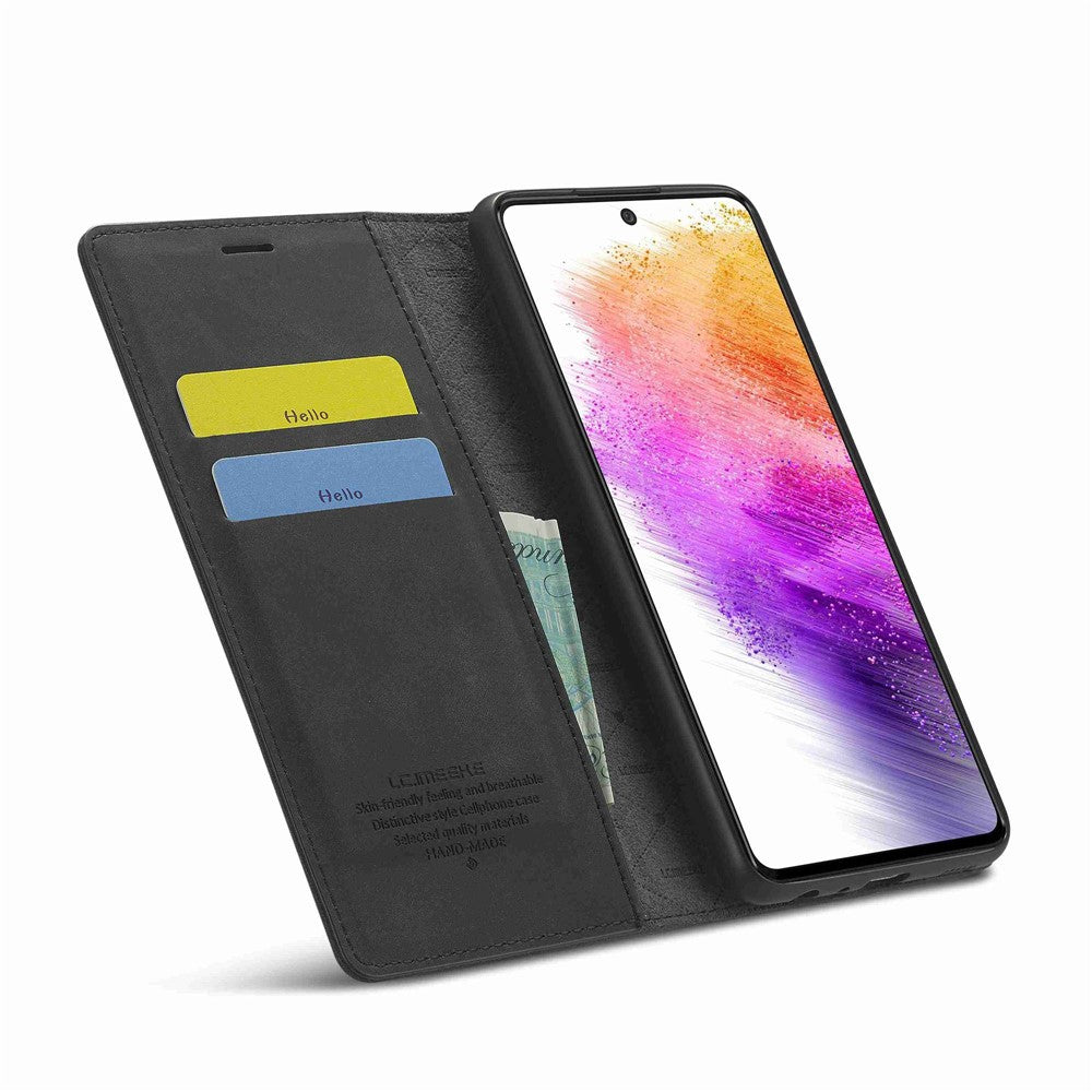 LC.IMEEKE Plånboksfodral till Samsung Galaxy A73 5G, Reptåligt, Välskyddat Stativ i PU-läder, Starkt Magnetiskt Sugkraftsfodral för mobil