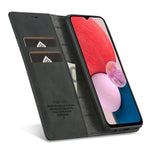 LC.IMEEKE Starkt magnetiskt sugsäcksskal för Samsung Galaxy A13 4G / A04 4G (164,4 x 76,3 x 9,1 mm), Välskyddat fallskyddande PU-läderfodral för mobil
